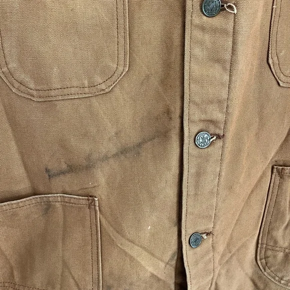 Vintage Key Imperial Canvas Blanket-Lined Chore Coat Made in USA Tan/Brown‎ - Picture 4 of 6